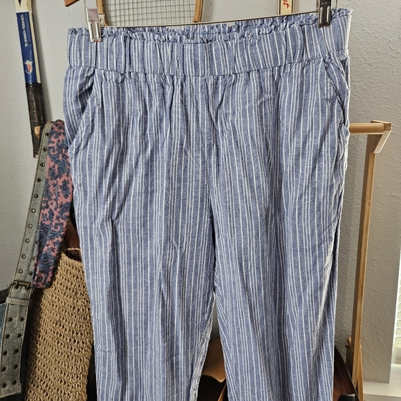 STRIPED LINEN PANTS large - Picture 2 of 6